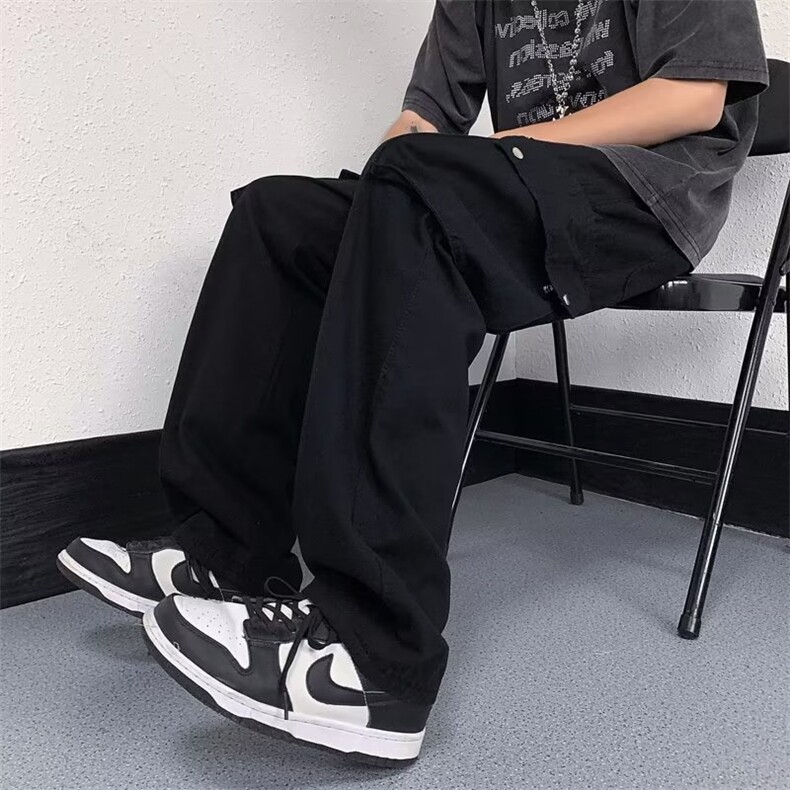 潮气质潮流文艺男时尚潮牌宽松型长裤水洗休闲裤青春流行夏季日系,男装休闲裤,星座1013