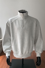 加绒圆领重磅500克拼接卫衣奥粒绒拉链POLO衫外套男RH5316JR-P59，男装Polo衫，星座610B-1
