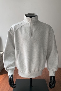 加绒圆领重磅500克拼接卫衣奥粒绒拉链POLO衫外套男 RH5316JR-P59图片
