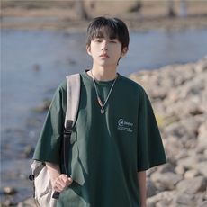 wassuphappy日系cityboy短袖t恤男夏季潮牌复古青少年休闲五分袖，男装T恤，星座218-1（原230）