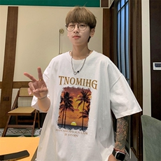 量大优供抖音视频支持得物配合二开美式满天星亮片短袖T恤MTX236，男装T恤，电商A486
