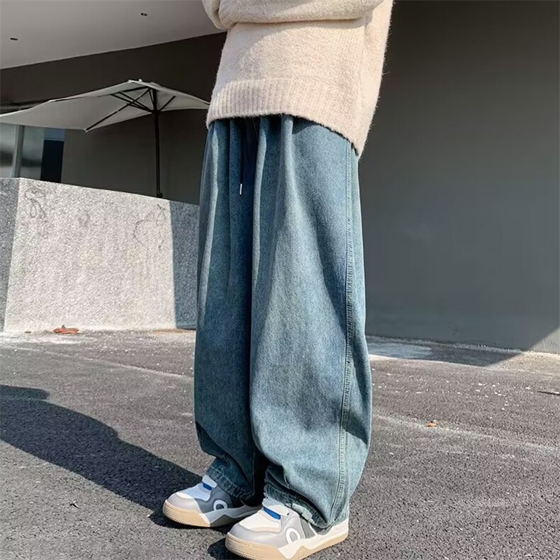 垂坠感牛仔裤男潮牌ins宽松直筒裤高街美式K7018-P48,男装牛仔裤,星座1109-3