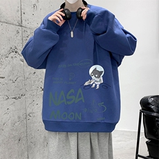 NASA圆领卫衣男大码加厚加绒长袖t恤男S6187-P28加绒款-P33，男装卫衣，电商A040