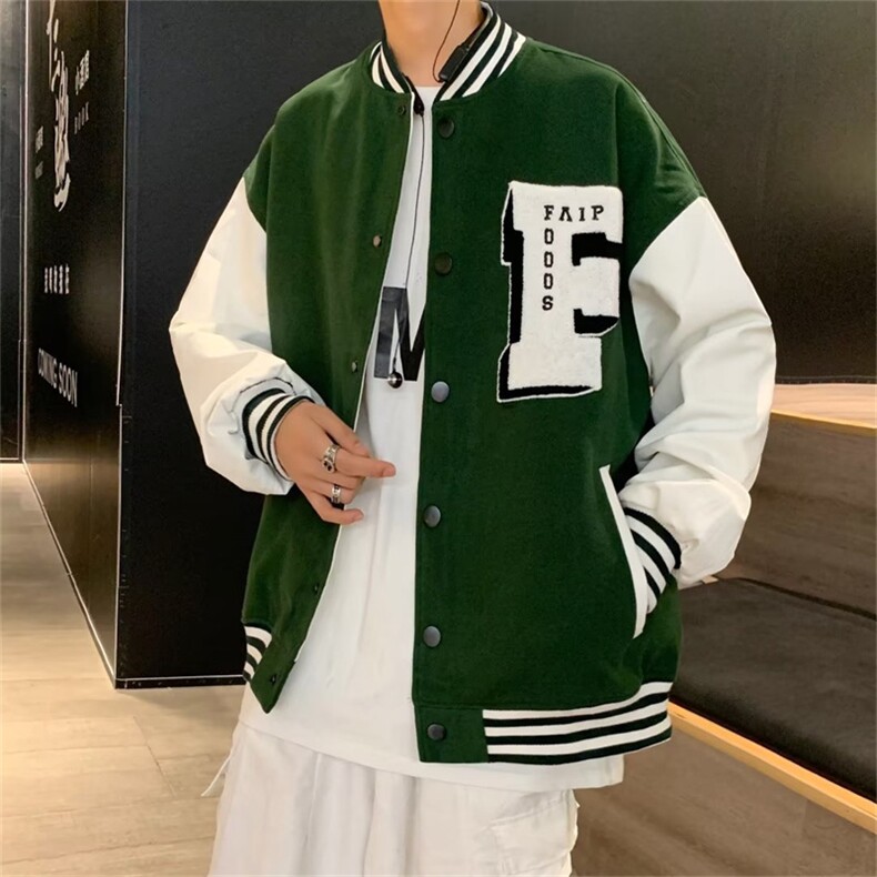 vintage棒球服男春季ins潮牌高街痞帅外套韩版复古百搭J5748-p65,女装短外套,星座1008-1