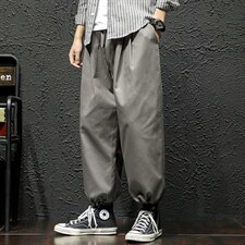 2021春季新日系瓷砖墙大码男抽绳束脚宽松九分裤休闲裤K2016-P35，男装休闲裤，电商A001