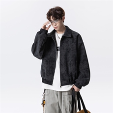 秋冬钢印扎染皮夹克外套男D309B-JK01-P90控128，男装夹克，电商D309B