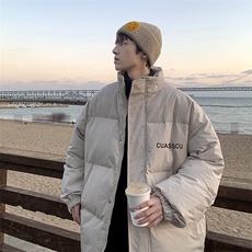 M615-P75日系宽松字母印花休闲棉服，男装棉衣，星座1501-1
