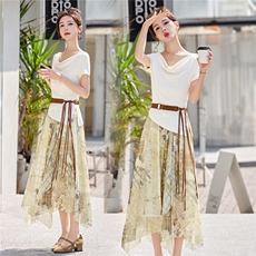 2026依如秀春季休闲风套裙配腰带，女装套装/套裙，依如秀(原杭风阁)