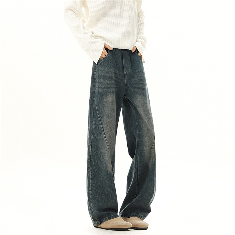 高品质现货春夏微喇牛仔裤男宽松直筒美式休闲裤子-P60-限价78，男装休闲裤，星座310A-1