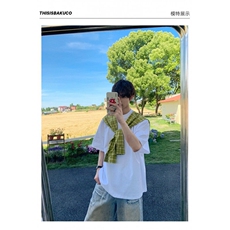 假两件短袖T恤自带披肩T恤休闲宽松百搭短袖男网图TT56-p45，男装T恤，星座1001-1