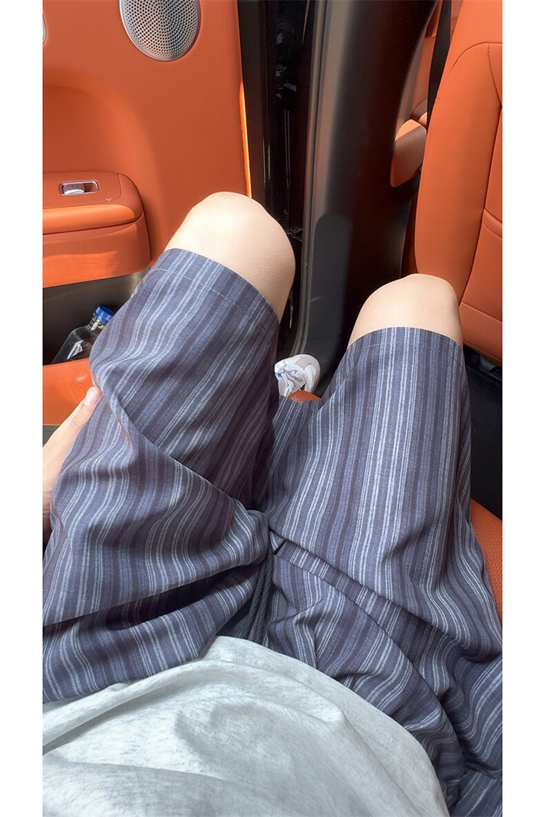 冰丝短裤男夏季美式条纹撞色凉感五分裤子-A2126P22无差价控38,男装牛仔裤,电商B241