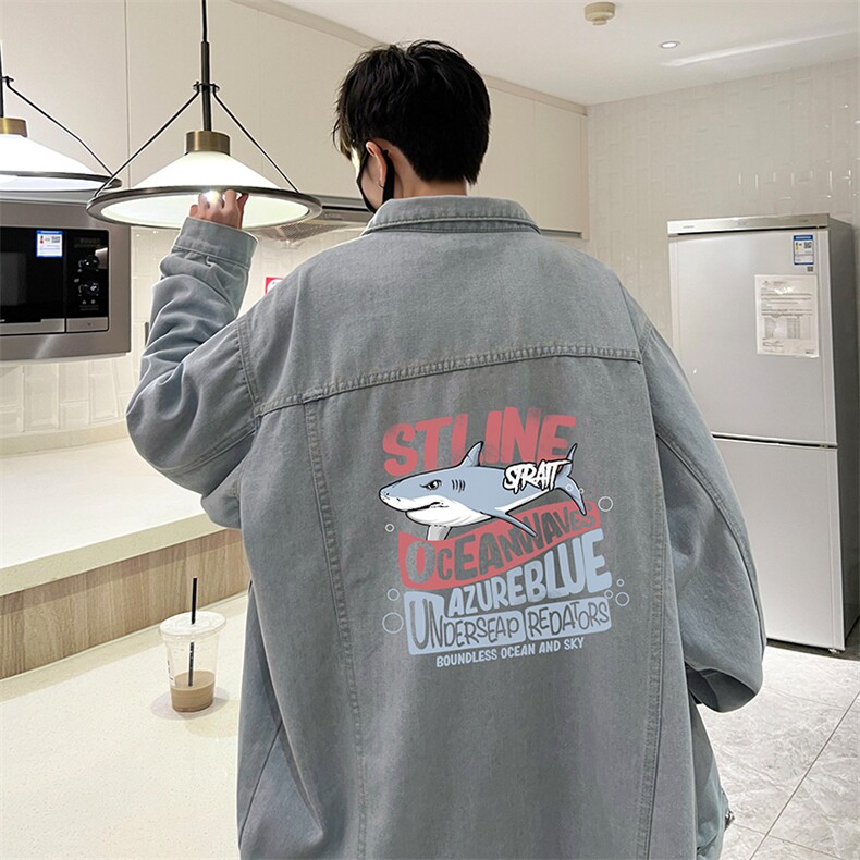 牛仔夹克男大码牛仔外套男茄克NJ77331-P60加绒款-P75,男装夹克,电商A040