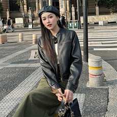 【春装现货】美拉德风格高品质皮衣2024年春季时尚潮流，女装皮衣，江南女神