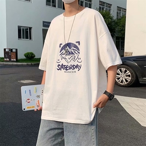 短袖t恤男士夏季潮牌vibe百搭宽松上衣ins韩版潮流印花 T644-P20图片
