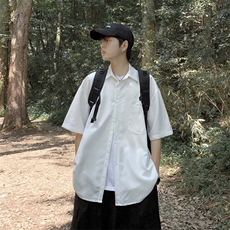 衬衫男士短袖韩版潮流百搭夏季2024新款ins宽松外套CY742-P34，男装衬衫，星座412-3
