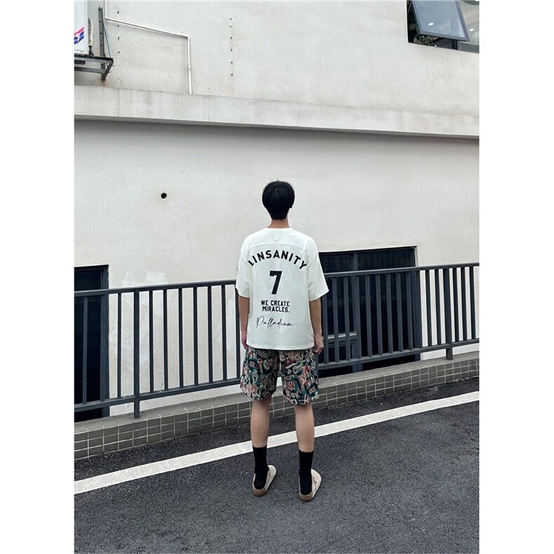 夏季薄款个性设计感涂鸦青年男士宽松休闲沙滩裤痞帅高级五分短裤,男装牛仔裤,星座218-1（原230）