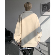 WY10180-特P65重磅美式可翻领大码立领绒感半拉链卫衣外套，女装短外套，电商A059