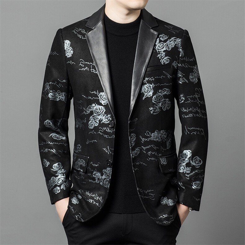 8113-1春秋款海宁真皮皮衣男绵羊皮花皮西服商务休闲男装P570，男装西服，电商B360A（原721A）