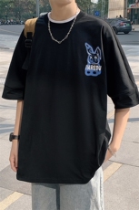 得物抖音40支双纱高品质港风潮牌纯印花短袖T恤男女T7182-P45，男装T恤，电商A441-1