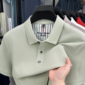 纯棉男士polo衫夏季高端短袖T恤带领休闲半袖上衣男装潮