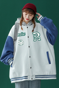 2022春季新品简约拼接复古smatter棒球服外套夹克潮 G113 P65控88图片