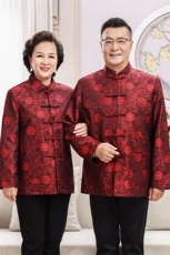 常货春秋中老年情侣装唐装外套爷爷奶奶生日宴会老人过寿服装套装，男装休闲套装，钱塘723