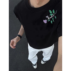 刺绣花卉纯棉短袖ZX0232-P26，男装T恤，星座313A(原308A-2)