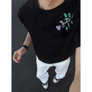 刺绣花卉纯棉短袖ZX0232-P26图片