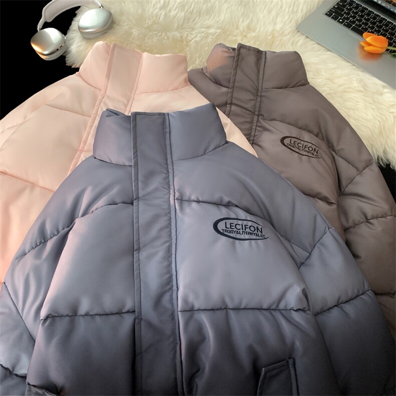 渐变棉衣立领棉服情侣棉袄冬装面包服男女外套3351-P80控118,男装棉衣,星座207