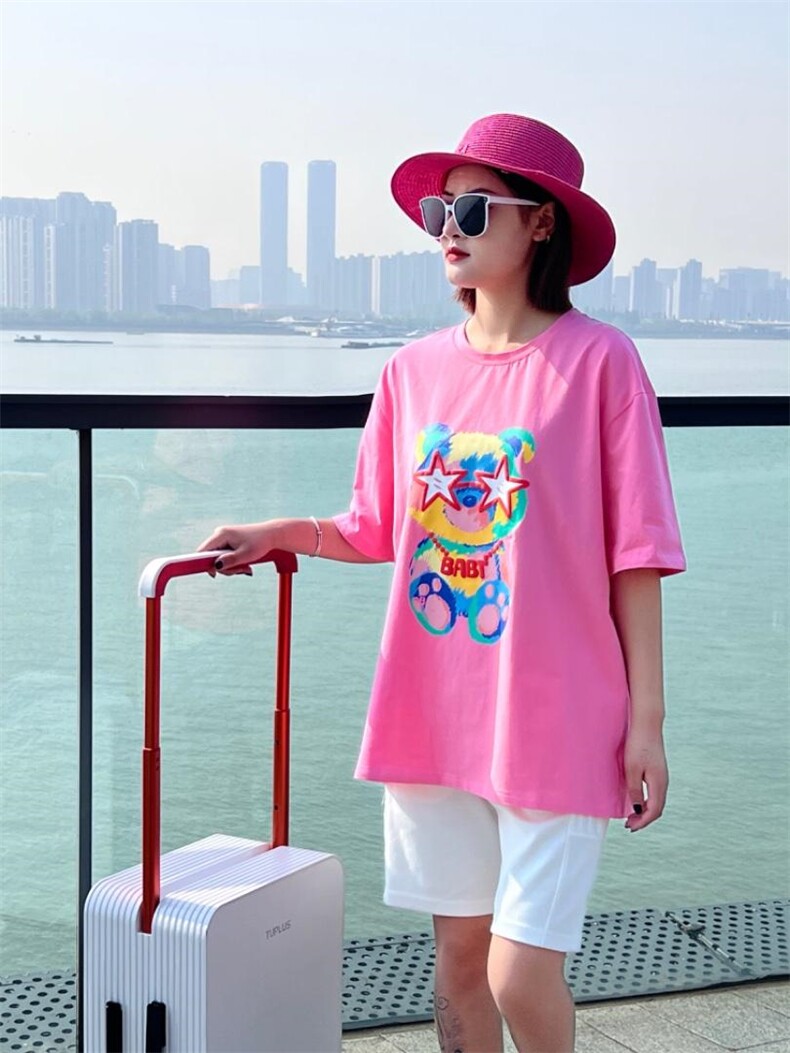 OUGNI现货起泡工艺T恤潮，女装T恤，OGENI 欧葛妮