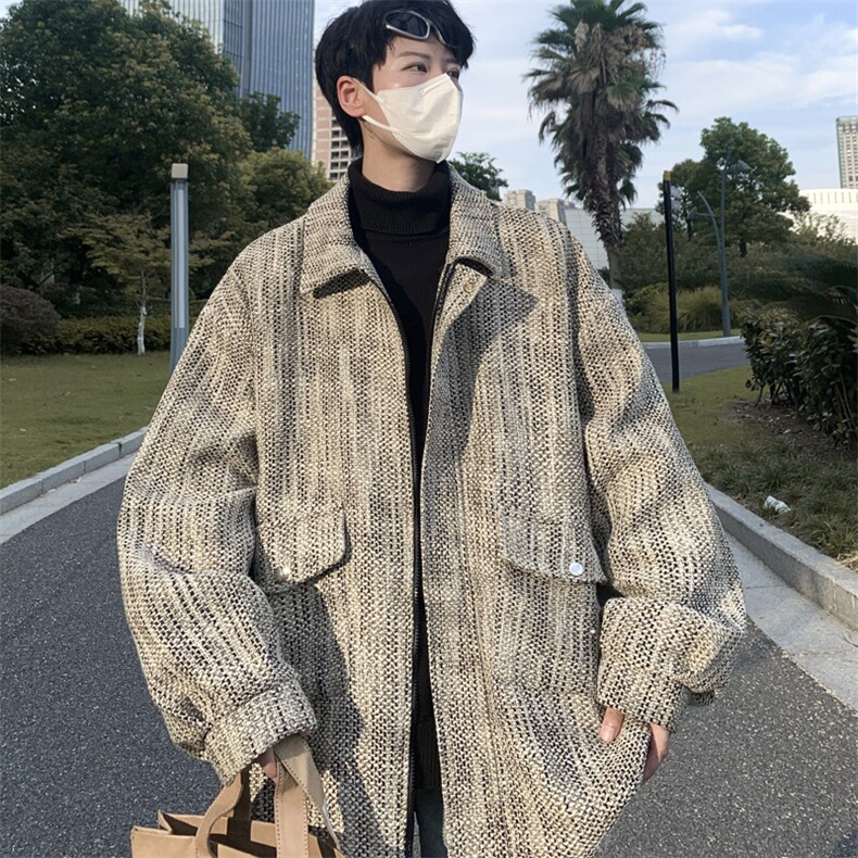 小香风外套男呢子大衣休闲轻熟风夹克秋冬装上衣J1062P95，男装夹克，电商A157