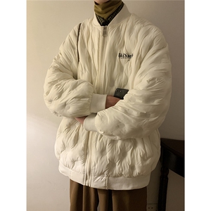 1港风定制面料宽松保暖棒球领大码M-5XL羽绒服外套8709P168控229图片
