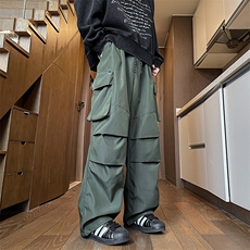 8XL-M美式机能加绒加厚冲锋裤男冬季宽松大码刺绣工装裤KZ020P50，男装休闲裤，电商B312