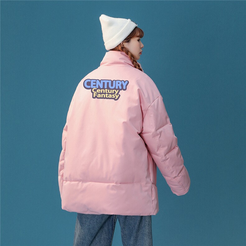 中性风22冬季新品港风字母印花立领棉服TPMY59P65控99特批无差价,男装棉衣,A247A