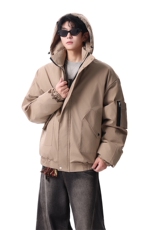 棉服男冬季新款港风宽松连帽棉衣MF9006-P90，男装棉衣，星座214-3