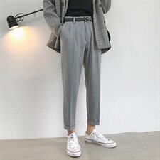 2021夏季薄款港风褶皱西裤男九分裤宽松垂感休闲裤A202K102P65，男装休闲裤，星座1311（原A202）