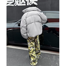 冬季2024新款美式双层领假两件棉服外套男士加厚宽松棉衣M9094，男装棉衣，星座506