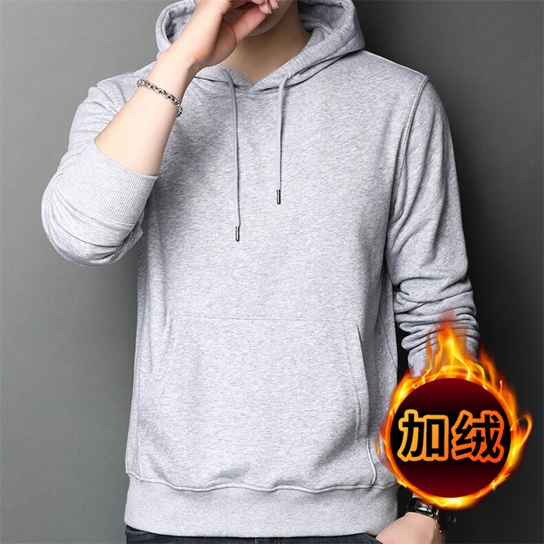 F81081大高品质秋冬季新款厚款加绒中青年男士连帽卫衣长期款,男装卫衣,钱塘207-1