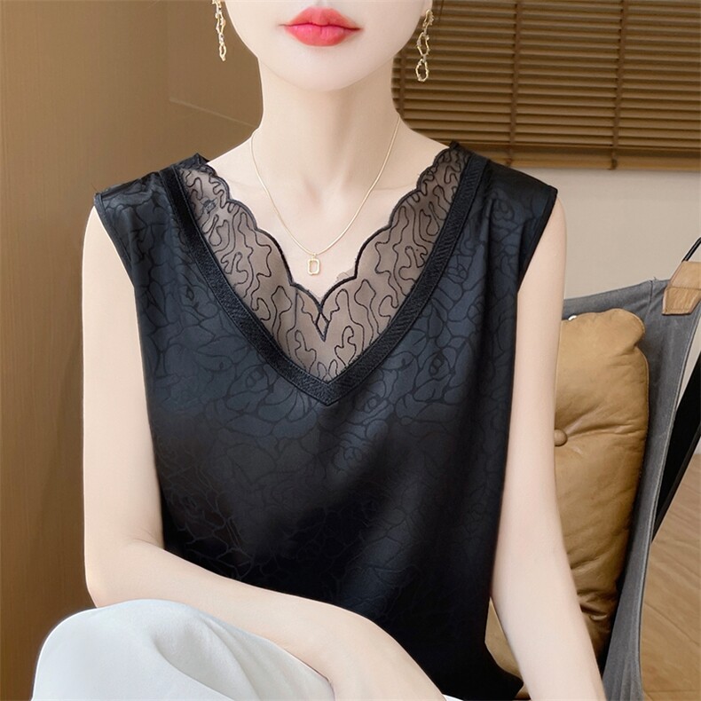 v领新款针织吊带女无袖纯色背心简约百搭宽松套头上衣,针织衫/毛衣,绒宛羊绒