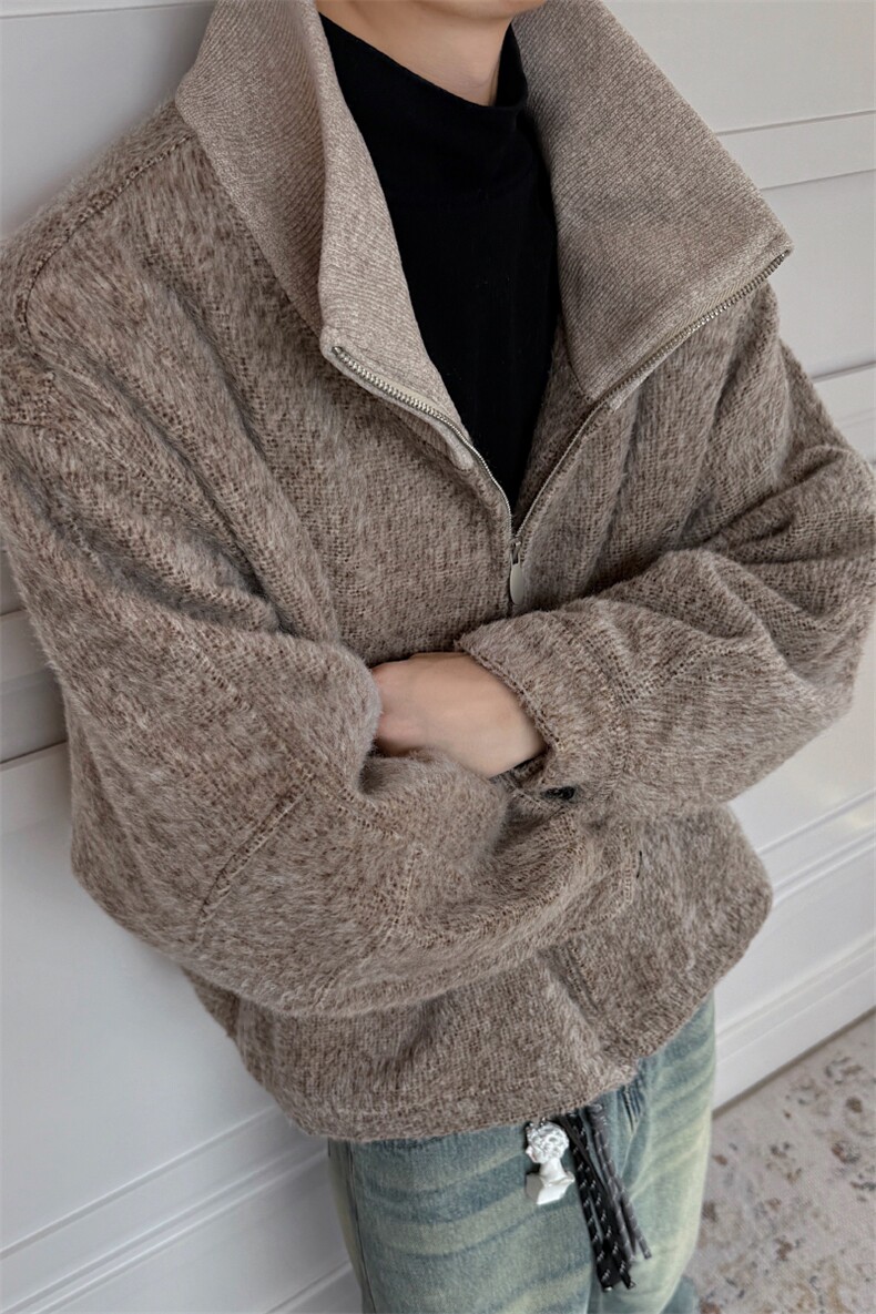 轻量化绒感呢子外套男秋冬季廓形立领短款夹克XZ514-2-3234-P118,男装夹克,星座514-2(原B239)