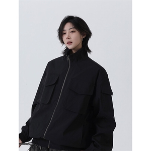 春季新款港风美式多口袋宽松潮流立领夹克 XZ213-JK5555-P70控108图片