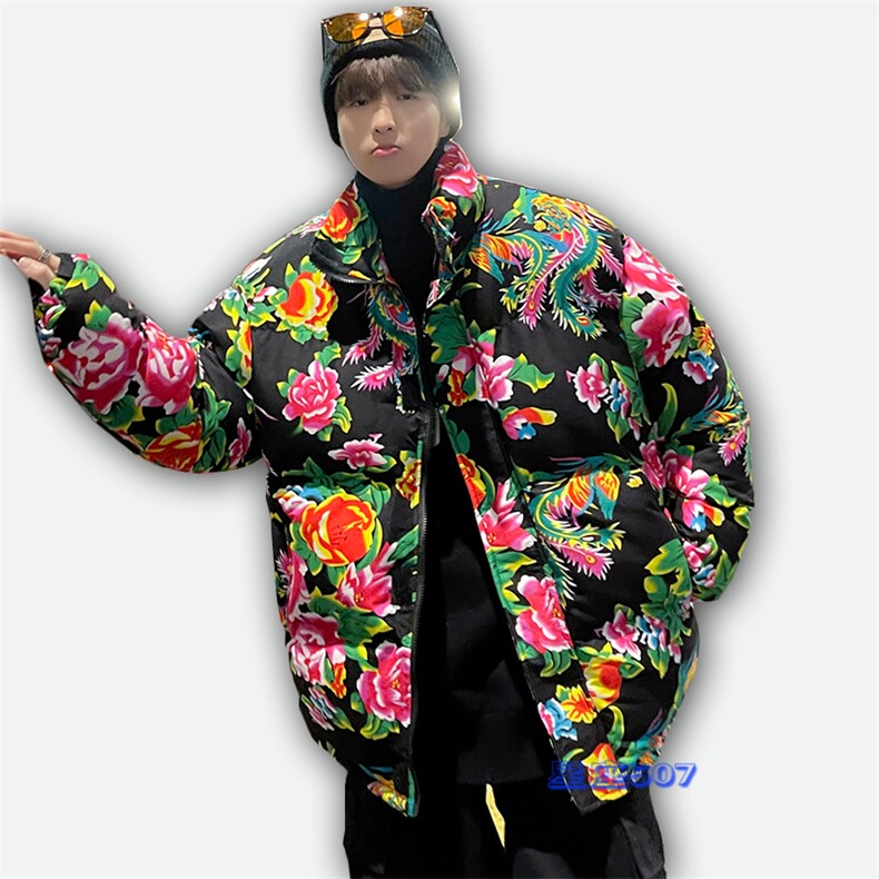 MY203东北大花风民族特色花棉袄棉衣保暖面包服大码男女棉服,男装棉衣,星座115A(原星座507）