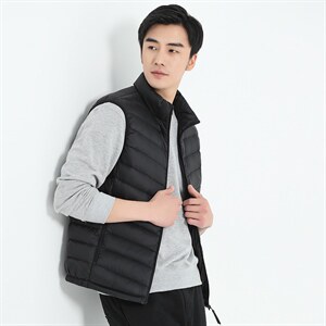 坎肩羽绒马甲2023冬季新款中年男士时尚宽松保暖打底背心爸爸上衣图片