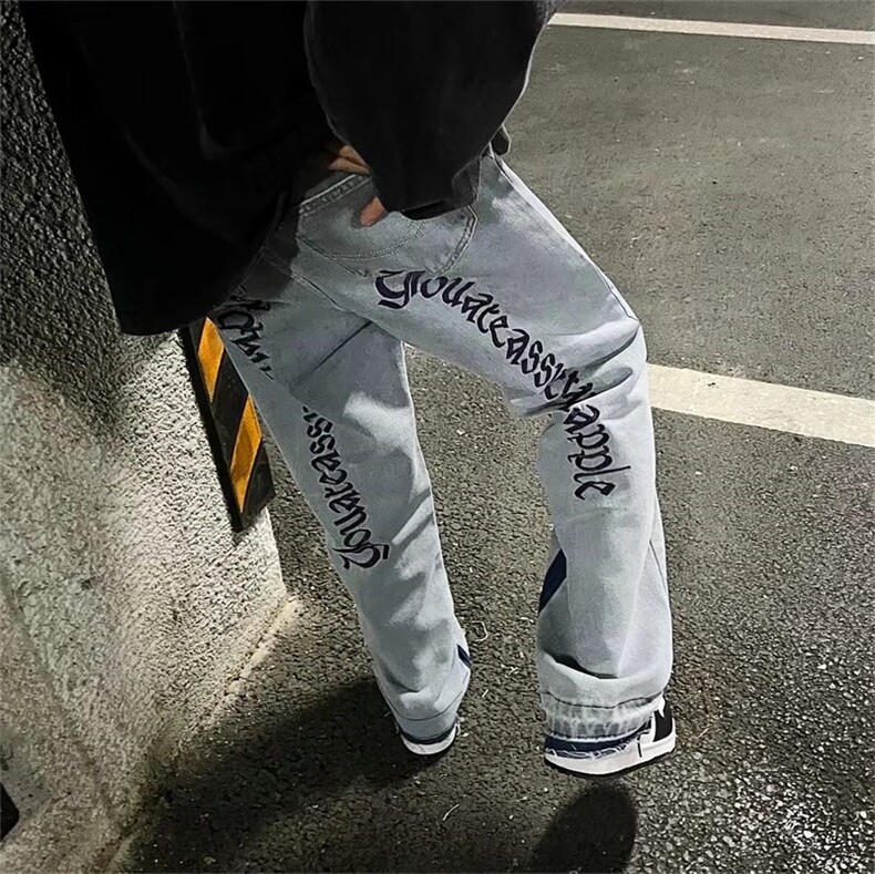 牛仔裤男宽松直筒裤K7007P41,男装牛仔裤,星座1116-2
