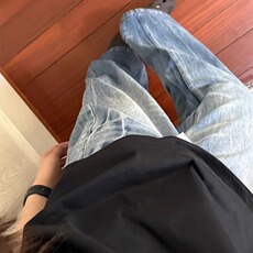 松紧腰水洗竹节纹牛仔裤子百搭休闲青春潮流痞帅长裤XX428，男装牛仔裤，星座208-5