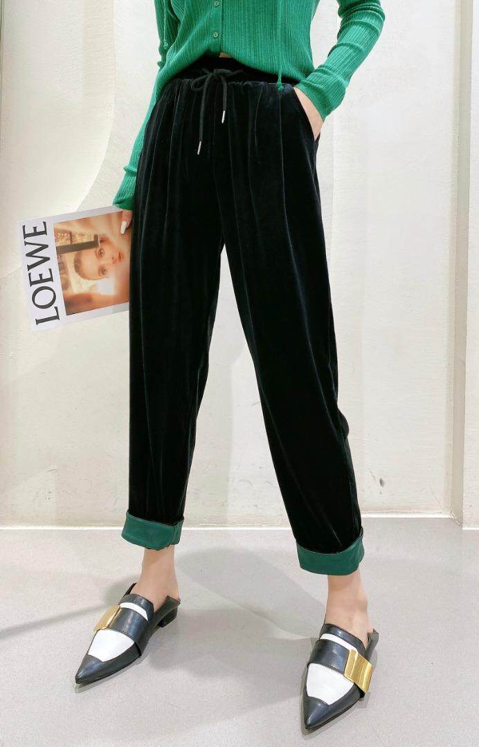 秋款高品质丝绒裤，纯黑，不容倒绒，不泛白M一XXL，其它，简 影