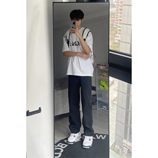 B221美式ins高街暗黑小众情侣毛巾绣直筒牛仔裤LK23021-P65控88，男装牛仔裤，电商B221