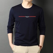 G5512男士长袖T恤2023秋季新款简约商务休闲修身棉体恤P38，男装T恤，电商B360
