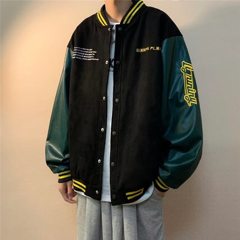 夹克外套春秋新款美式复古刺绣全刺绣麂皮绒棒球服W9225P60,男装夹克,星座1116-2