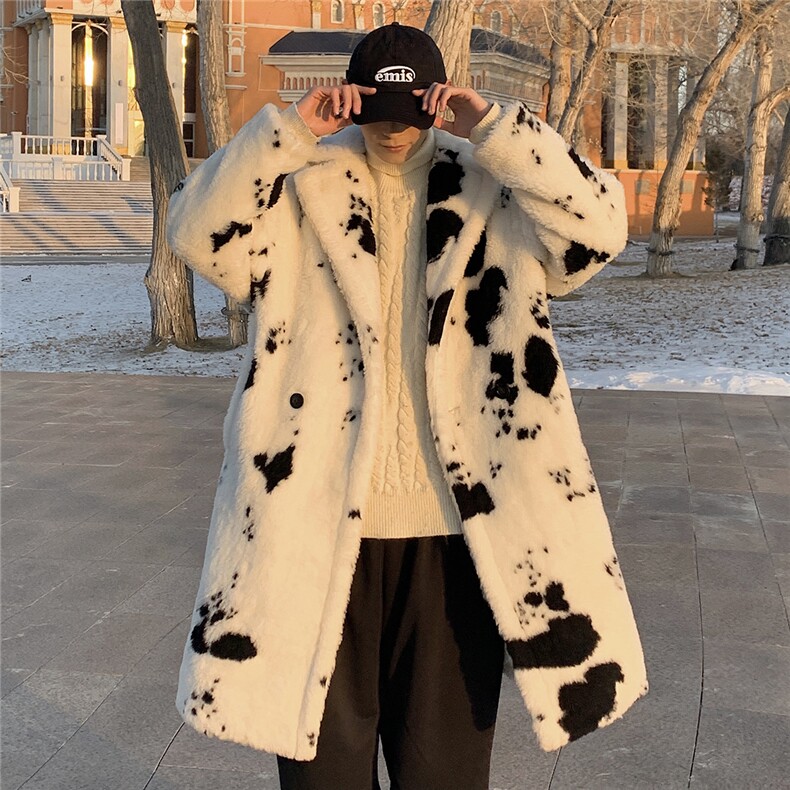 1港风小奶牛衣男情侣羊羔毛中长款风衣男YG7536P145控198，男装风衣，星座226-2